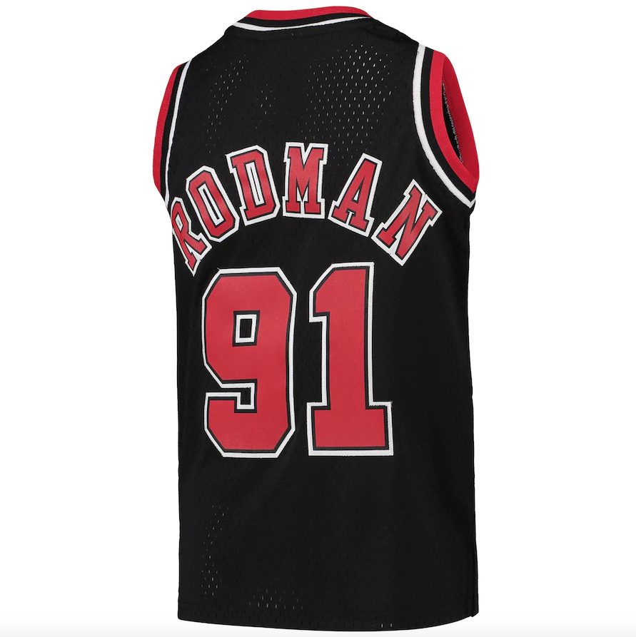 Chicago Bulls Dennis Rodman Mitchell & Ness Black 1997-98 Hardwood Classics Swingman Jersey