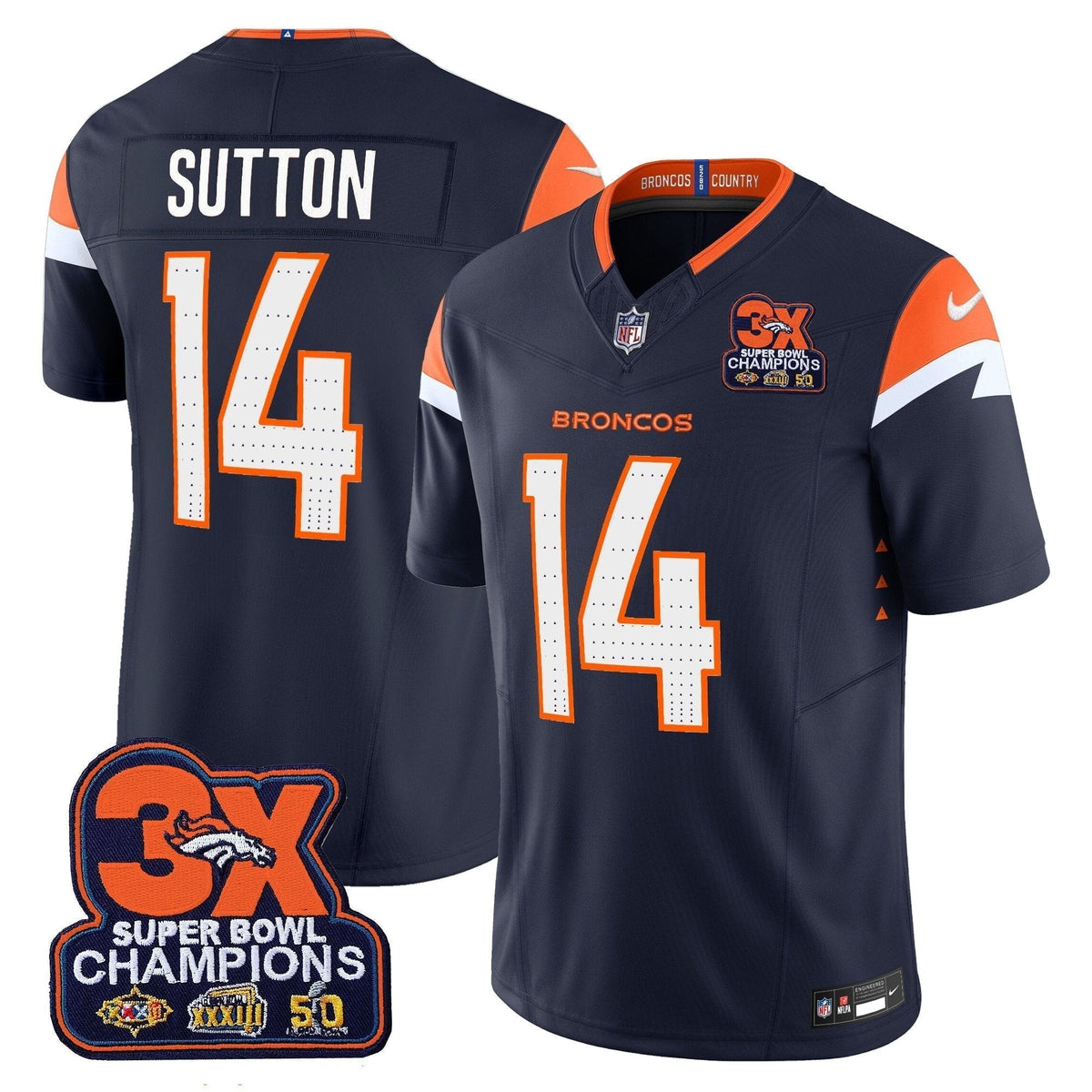 DEN 3-Time Champions Patch Vapor Limited Jersey