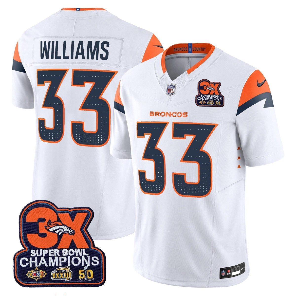 DEN 3-Time Champions Patch Vapor Limited Jersey