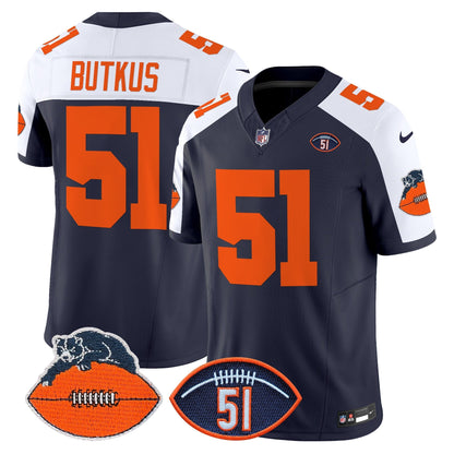 CHI Dick Butkus Patch Throwback Vapor Limited Jersey