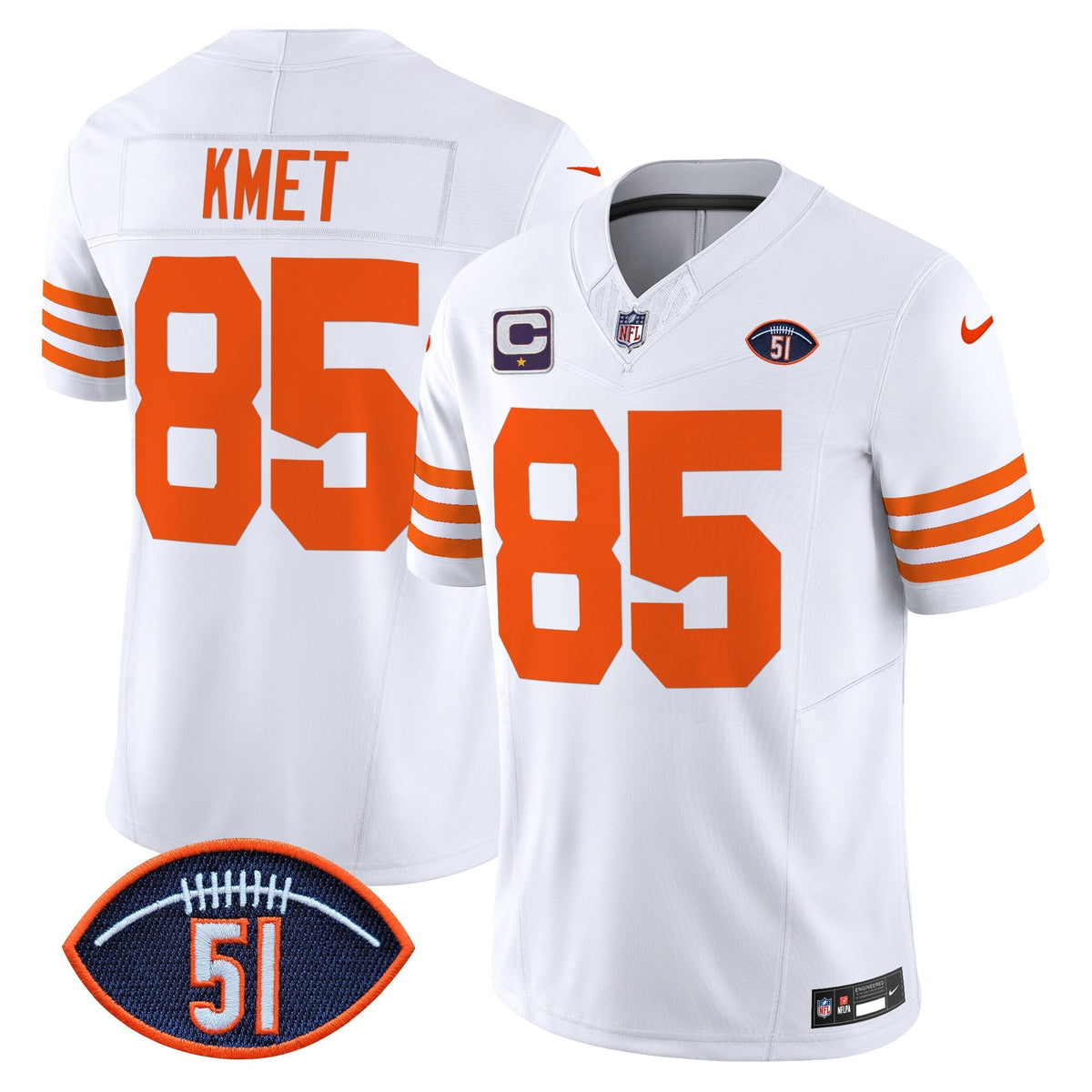 CHI Dick Butkus Patch Throwback Vapor Limited Jersey