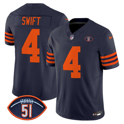 CHI Dick Butkus Patch Throwback Vapor Limited Jersey