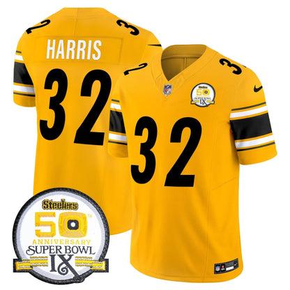 PIT 50th Anniversary Of Super Bowl IX Patch Vapor Limited Jersey
