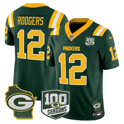 GB 100th Season & Home Patch Vapor Limited Jersey