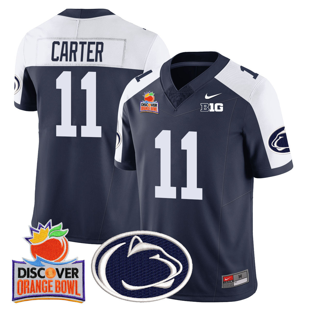 Men's Penn State Nittany Lions 2024 Orange Bowl Jersey N1 - All Stitched