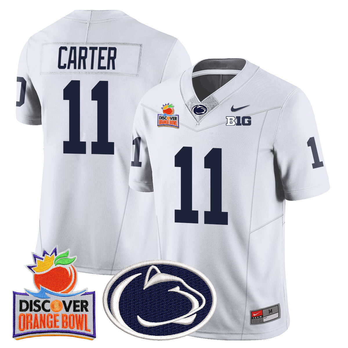 Men's Penn State Nittany Lions 2024 Orange Bowl Jersey N1 - All Stitched