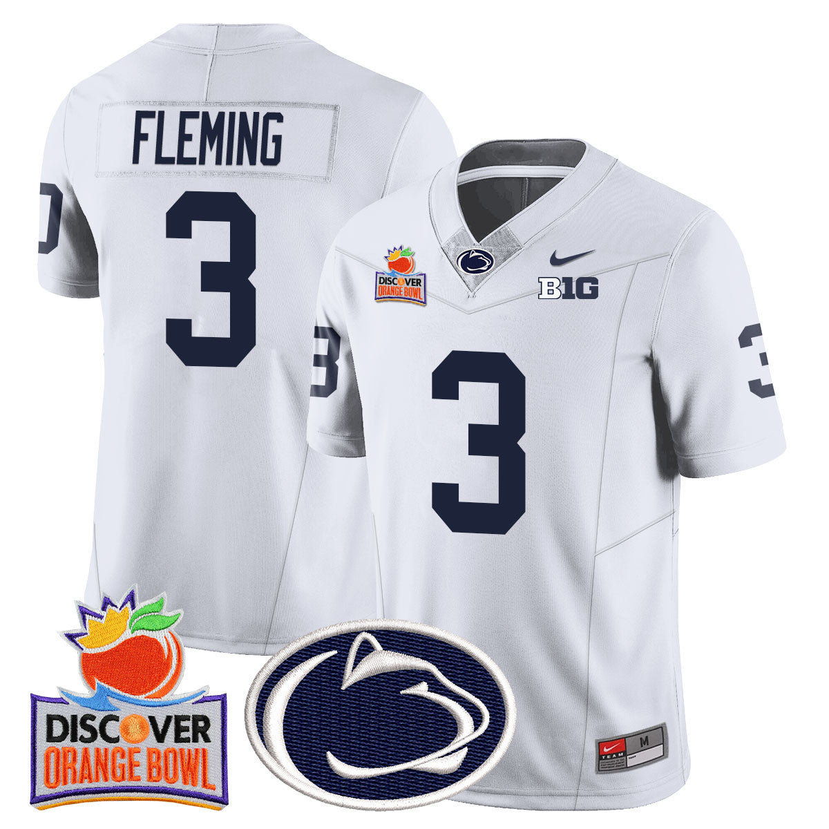 Men's Penn State Nittany Lions 2024 Orange Bowl Jersey N1 - All Stitched