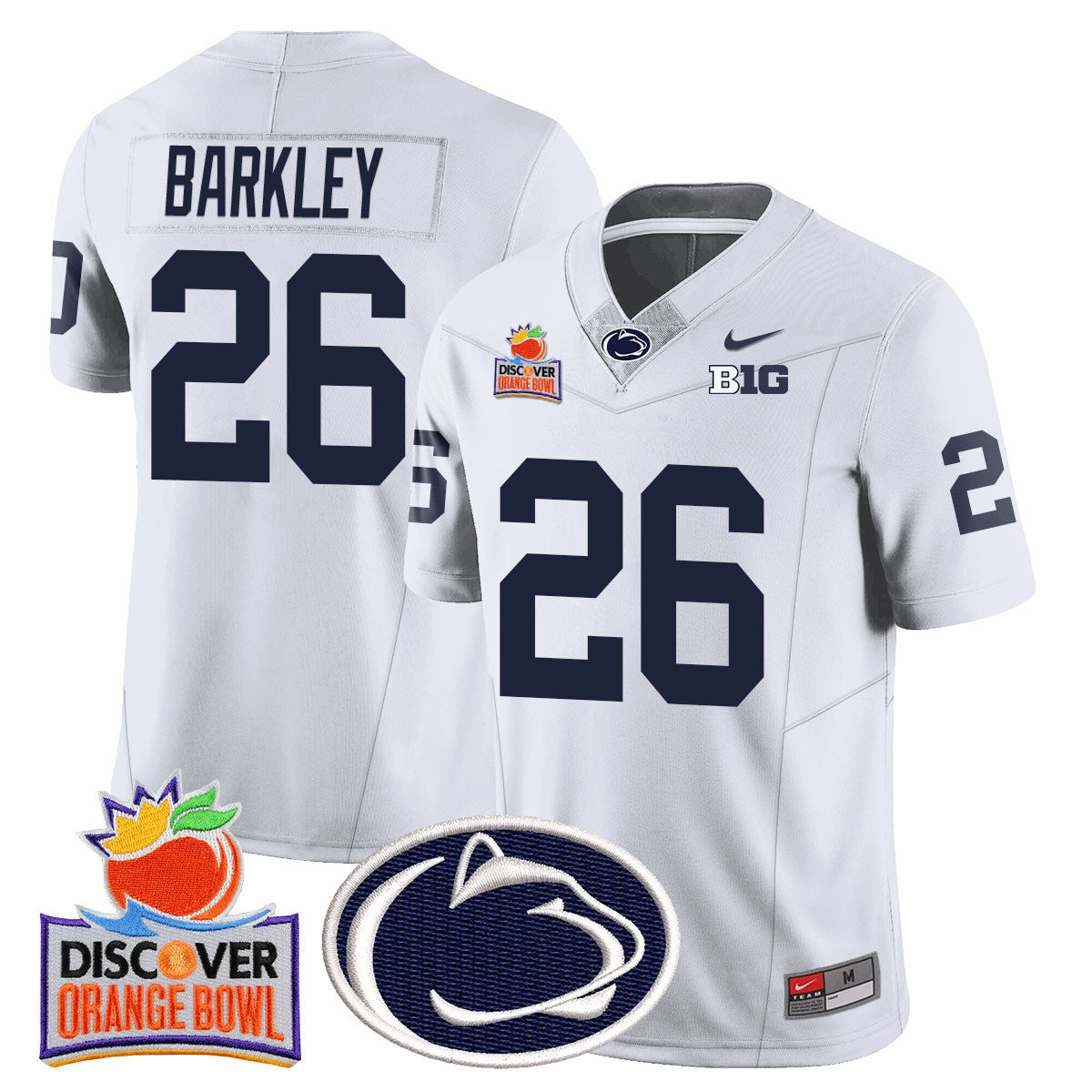 Men's Penn State Nittany Lions 2024 Orange Bowl Jersey N1 - All Stitched