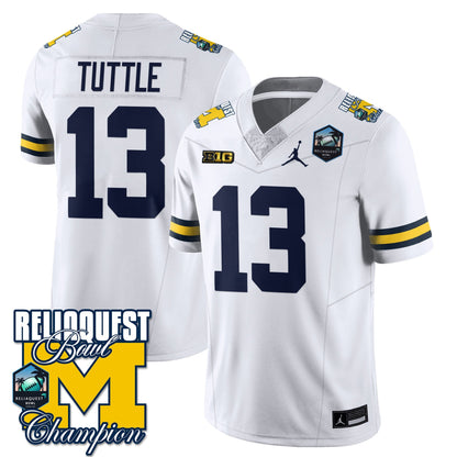 Men's Michigan Wolverines 2024 ReliaQuest Bowl Champions Jersey - All Stitched