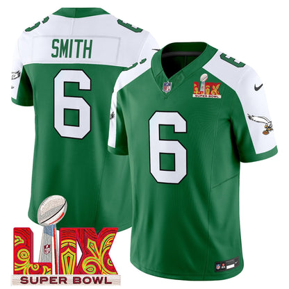 PE Kelly Green Super Bowl LIX Patch Vapor Limited Jersey