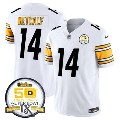 PIT 50th Anniversary Of Super Bowl IX Patch Vapor Limited Jersey