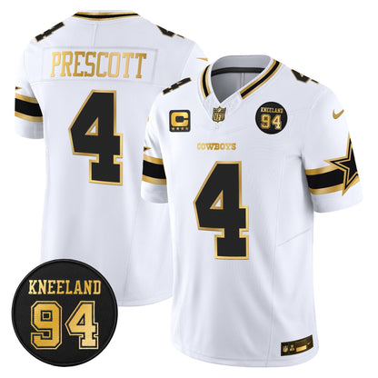 DAL #94 Marshawn Kneeland Memorial Patch Gold Vapor Limited Jersey