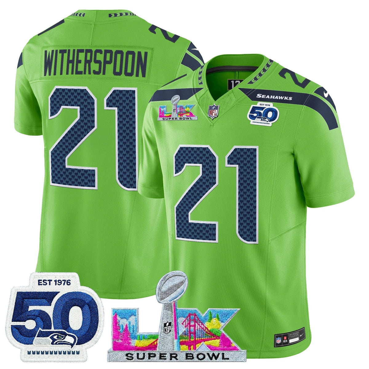 SEA "Super Bowl LX & 50th Patch" Vapor Limited Jersey