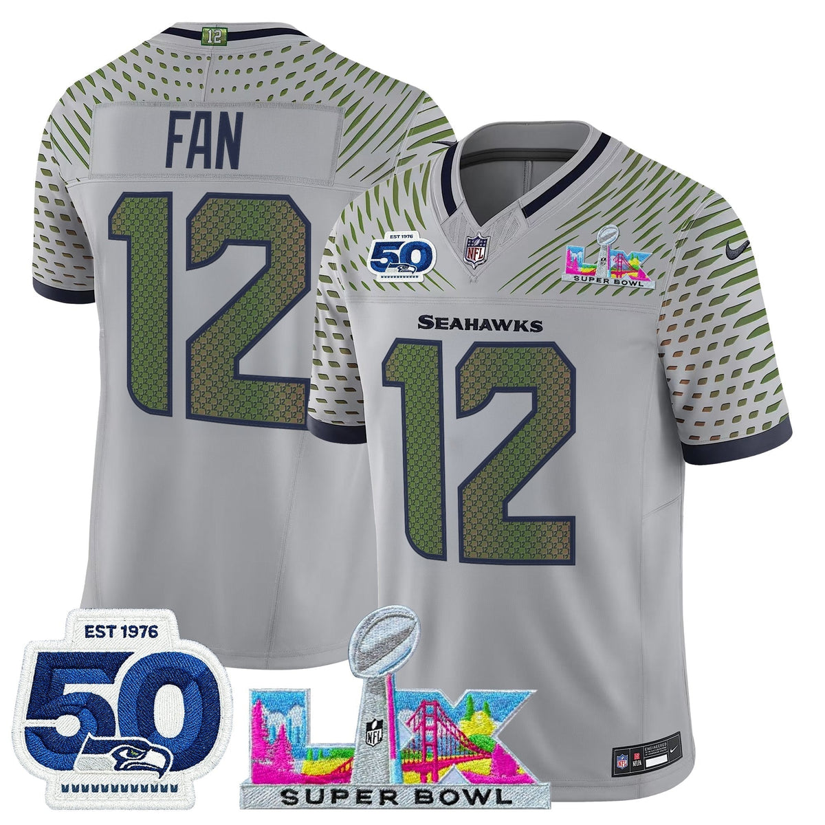 SEA "Super Bowl LX & 50th Patch" Vapor Limited Jersey