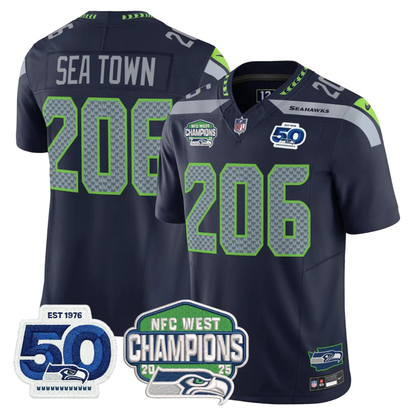 SEA 50th & NFC West Champions Patch Vapor Limited Jersey