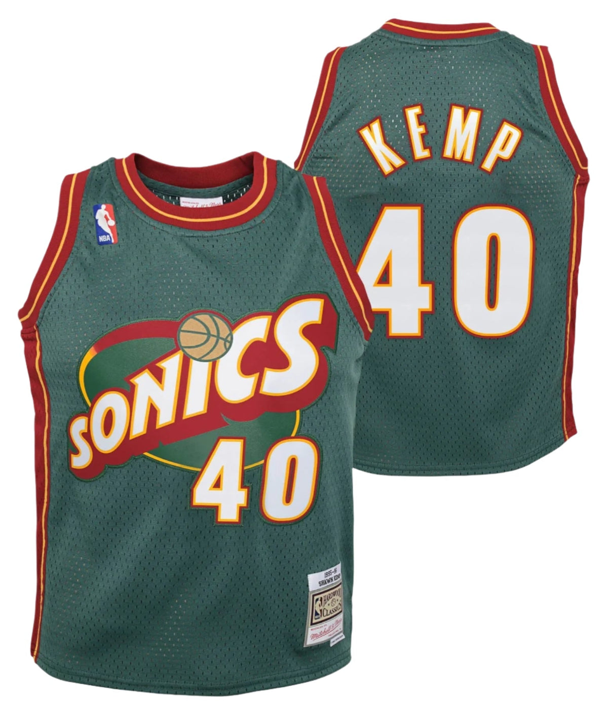 Shawn Kemp Seattle Supersonics Mitchell & Ness 1996-96 Green NBA Swingman Hardwood Classics Jersey