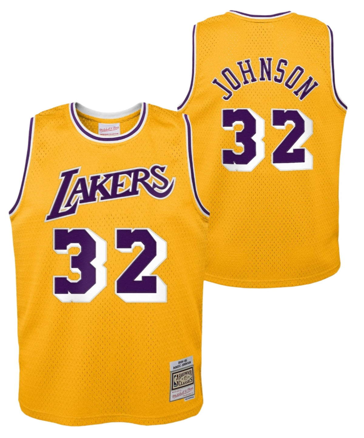 Los Angeles Lakers Magic Johnson Mitchell & Ness Gold 1984-85 Hardwood Classics Swingman Jersey