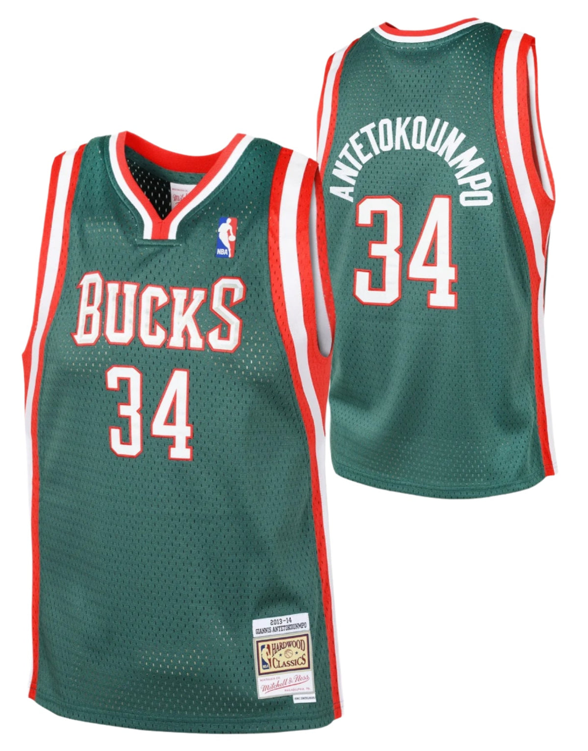 Milwaukee Bucks Giannis Antetokounmpo Mitchell & Ness Kelly Green Hardwood Classics Swingman Jersey