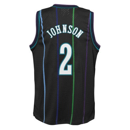 Charlotte Hornets Larry Johnson Mitchell & Ness 1992-93 Hardwood Classics Reload 2.0 Swingman Jersey-Black