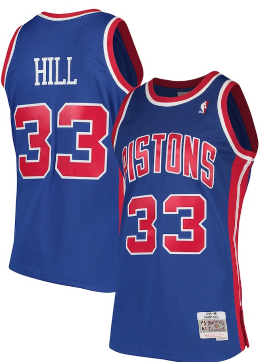 Detroit Pistons Grant Hill 1995-96 Mitchell & Ness Blue Basketball Jersey