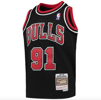 Chicago Bulls Dennis Rodman Mitchell & Ness Black 1997-98 Hardwood Classics Swingman Jersey