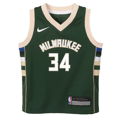 Kids Milwaukee Bucks Giannis Antetokounmpo Nike Icon Edition Green Child Swingman Jersey