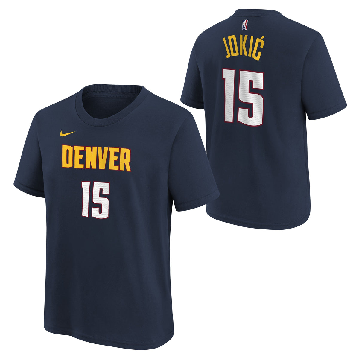 Nike Nikola Jokic Denver Nuggets Navy Icon Name & Number T-Shirt