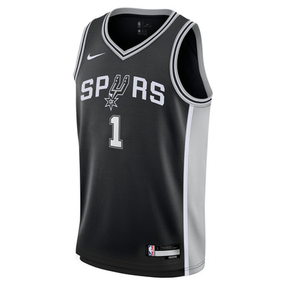 San Antonio Spurs Victor Wembanyama Nike Black Swingman Icon Jersey