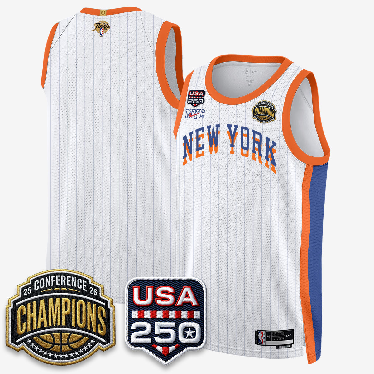 NYK 2026 NBA Eastern Conference Champions City Cream Edition Jersey V2- Stitched