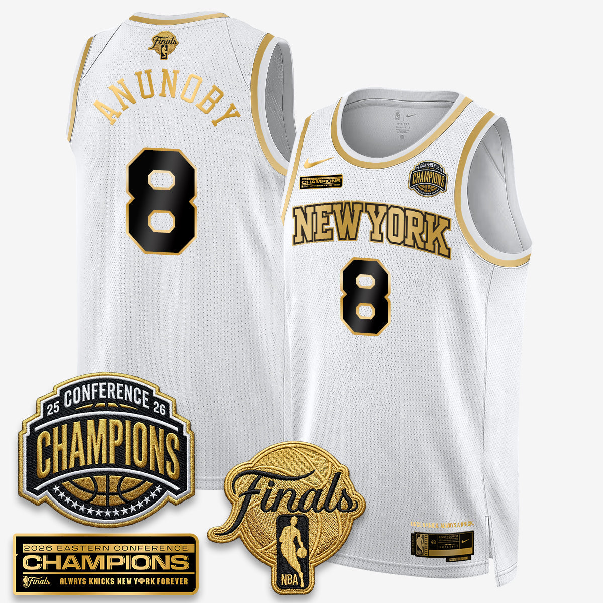NYK 2026 NBA Eastern Conference Champions Black Gold Edition Jersey - Stitched (2)