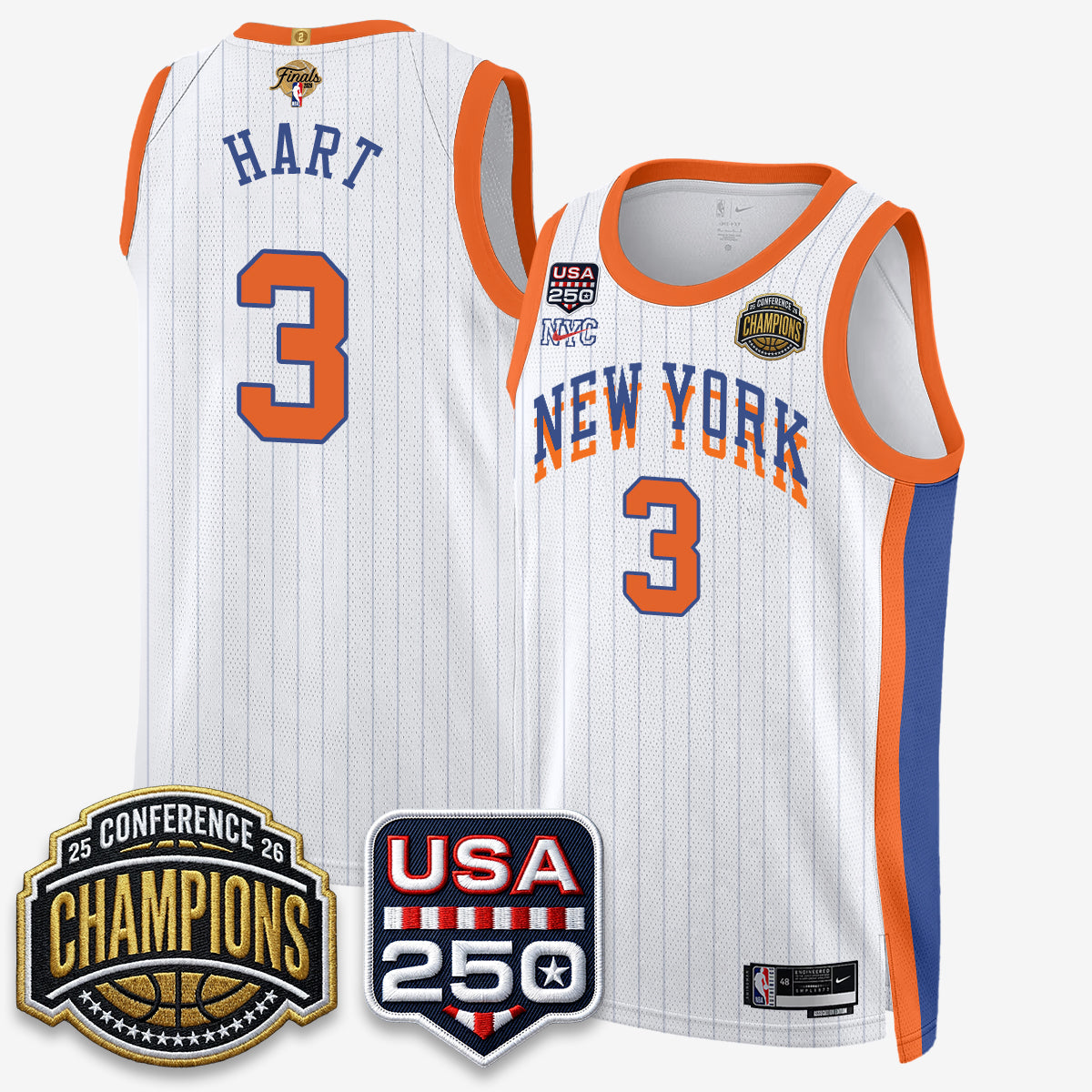 NYK 2026 NBA Eastern Conference Champions City Cream Edition Jersey V2- Stitched