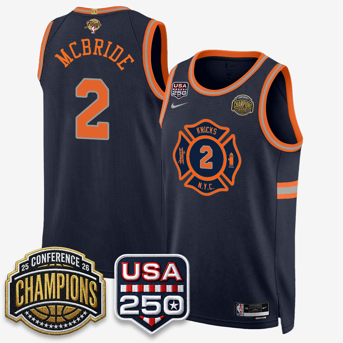 NYK 2026 NBA Eastern Conference Champions City Cream Edition Jersey V2- Stitched