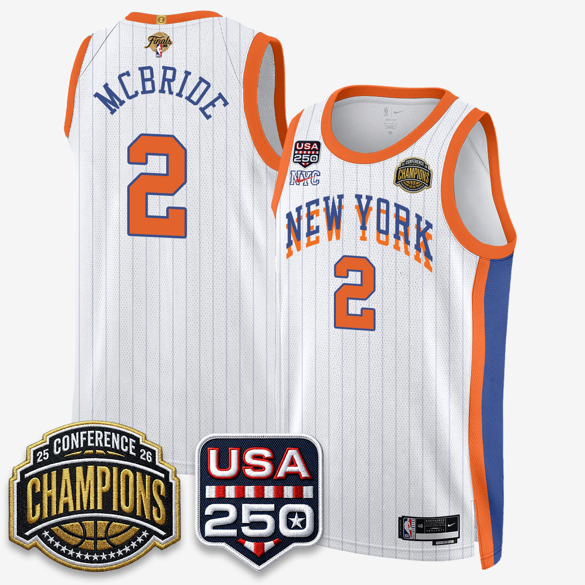 NYK 2026 NBA Eastern Conference Champions City Cream Edition Jersey V2- Stitched
