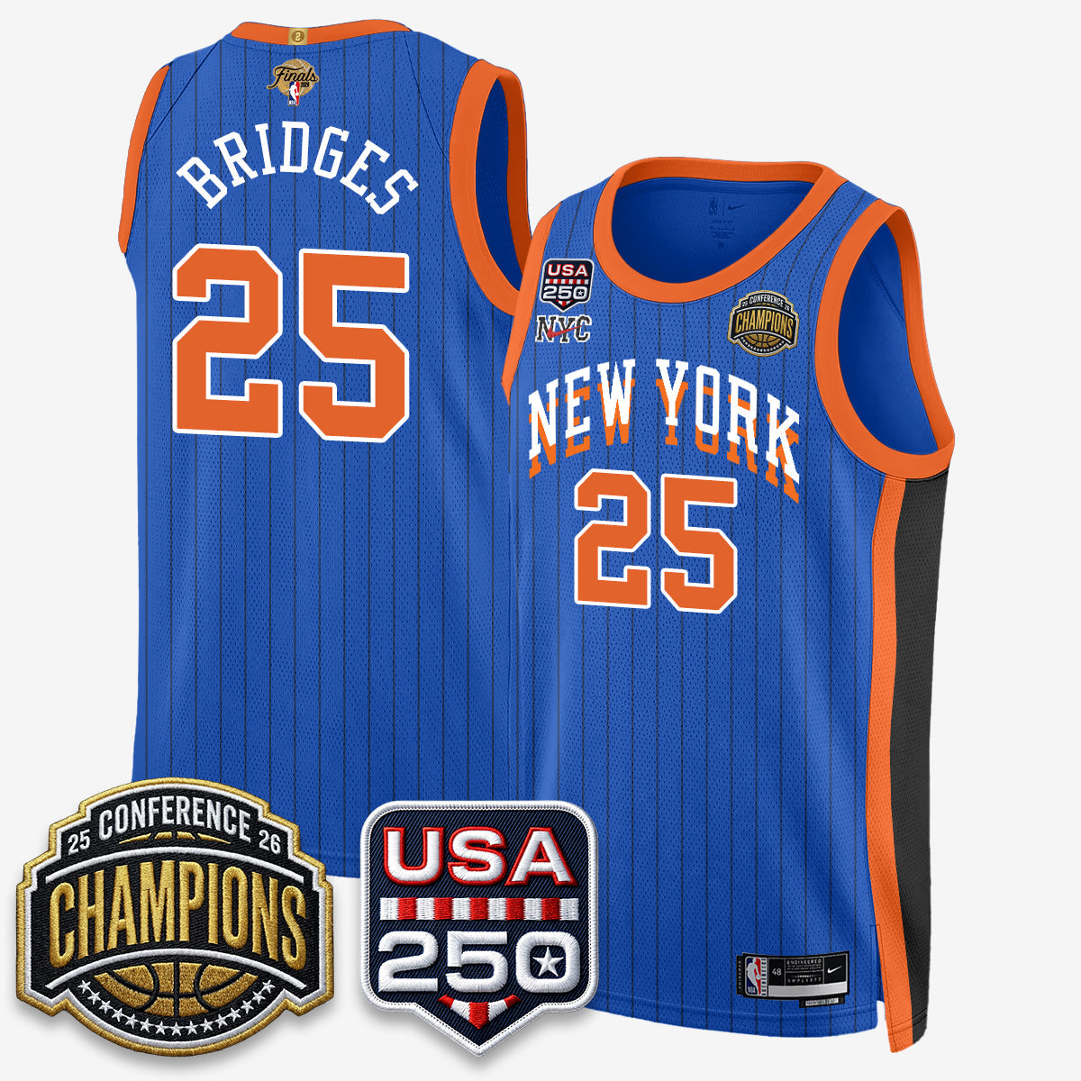 NYK 2026 NBA Eastern Conference Champions City Cream Edition Jersey V2- Stitched