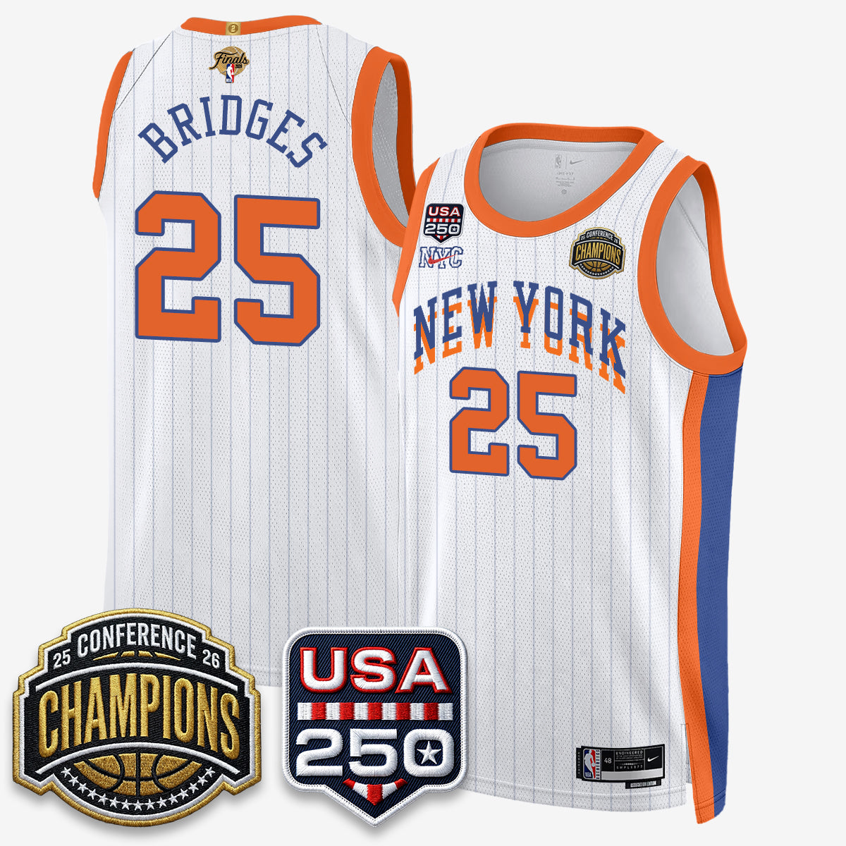 NYK 2026 NBA Eastern Conference Champions City Cream Edition Jersey V2- Stitched