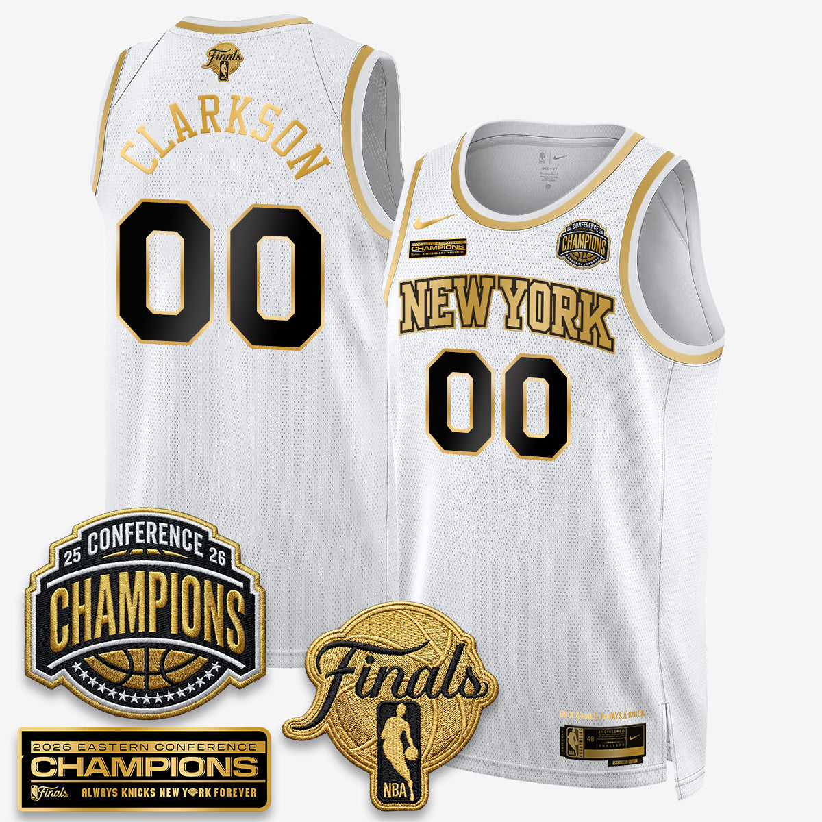 NYK 2026 NBA Eastern Conference Champions Black Gold Edition Jersey - Stitched (Tiktok)