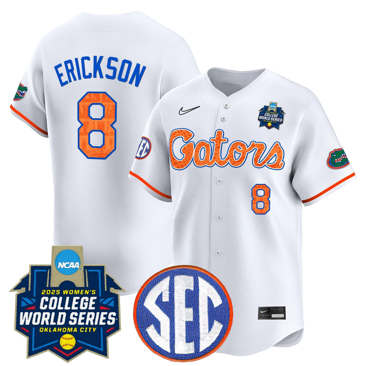 Men's Size - Florida Gators Softball 2025 World Series (WCWS) Vapor Premier Limited Jersey - All Stitched