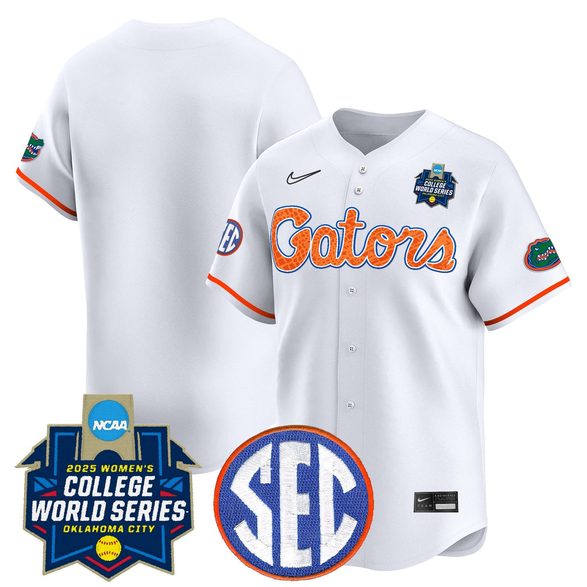 Men's Size - Florida Gators Softball 2025 World Series (WCWS) Vapor Premier Limited Jersey - All Stitched