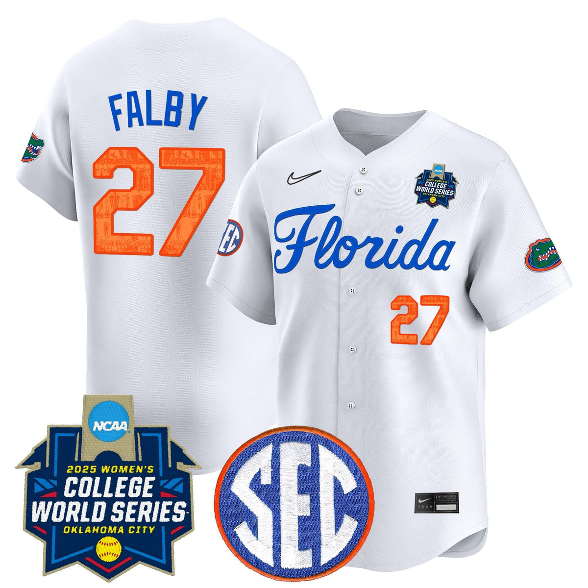 Men's Size - Florida Gators Softball 2025 World Series (WCWS) Vapor Premier Limited Jersey - All Stitched