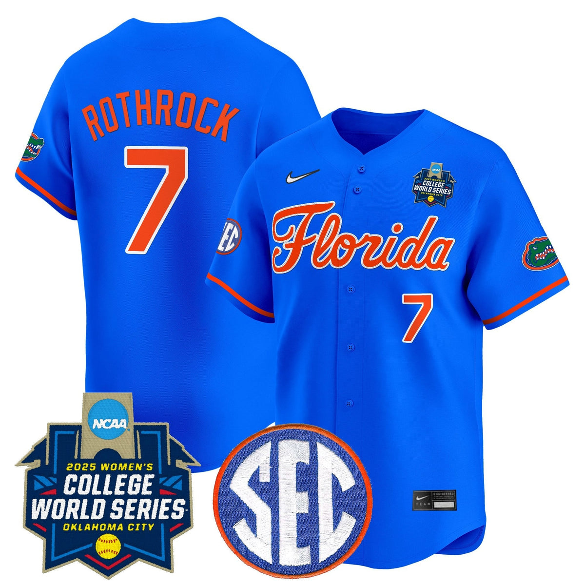 Men's Size - Florida Gators Softball 2025 World Series (WCWS) Vapor Premier Limited Jersey - All Stitched