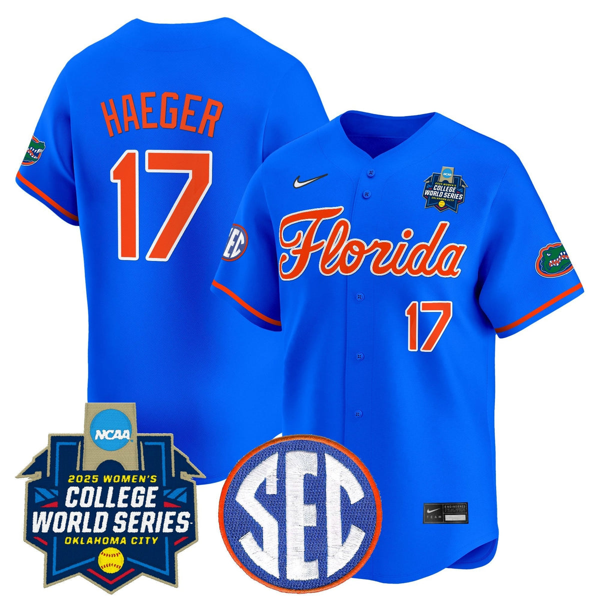 Men's Size - Florida Gators Softball 2025 World Series (WCWS) Vapor Premier Limited Jersey - All Stitched
