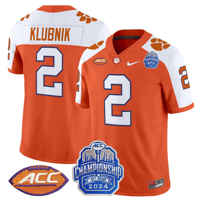Men's Clemson Tigers 2024 ACC Championship Patch Vapor Limited Jersey - All Stitched