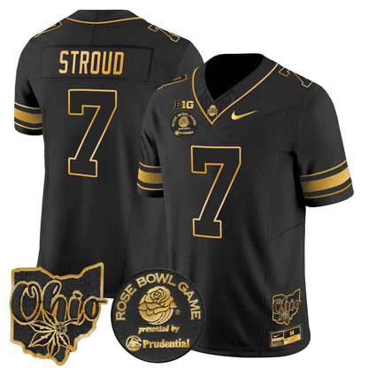 Men's Ohio State Buckeyes Rose Bowl Gold Vapor Limited Jersey - All Stitched