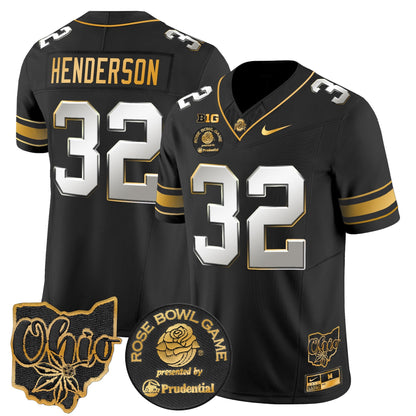 Men's Ohio State Buckeyes Rose Bowl Gold Vapor Limited Jersey - All Stitched
