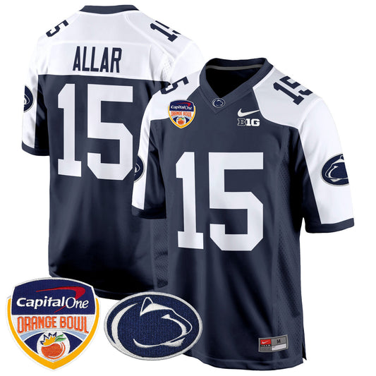 Men's Penn State Nittany Lions Orange Bowl Patch Game Jersey - All Stitched