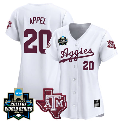 Women's Texas A&M Aggies 2024 College World Series Vapor Premier Limited Jersey - All Stitched