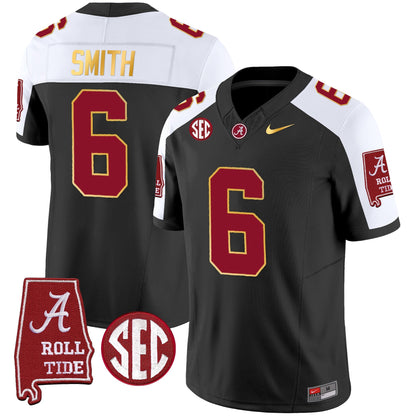 Men's Alabama Crimson Tide Gold Trim Vapor Jersey - Alabama Map - All Stitched