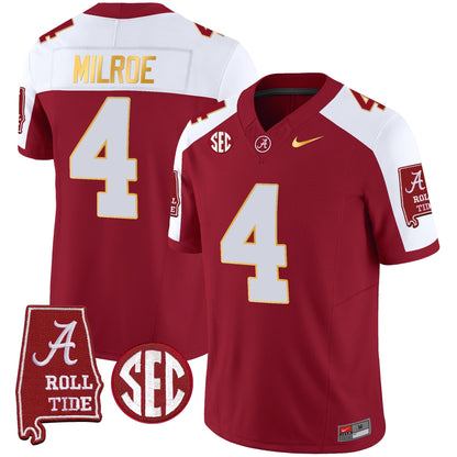 Men's Alabama Crimson Tide Gold Trim Vapor Jersey - Alabama Map - All Stitched