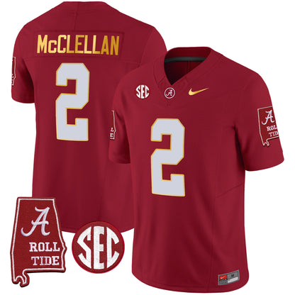 Men's Alabama Crimson Tide Gold Trim Vapor Jersey - Alabama Map - All Stitched