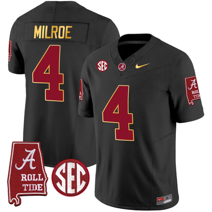 Men's Alabama Crimson Tide Gold Trim Vapor Jersey - Alabama Map - All Stitched